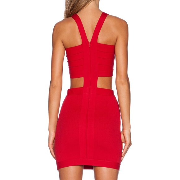 NBD Revolve My Confessions Red Bodycon Cut Out Mini Dress Size Medium - Picture 3 of 10